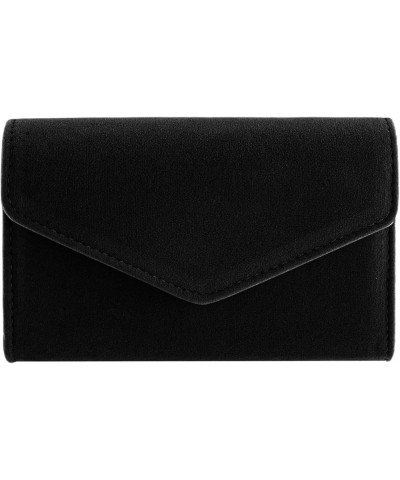 Women Evening Bag Clutch Faux Suede Envelope Party Handbag Bridal Prom Purse Black2 $9.89 Evening Bags