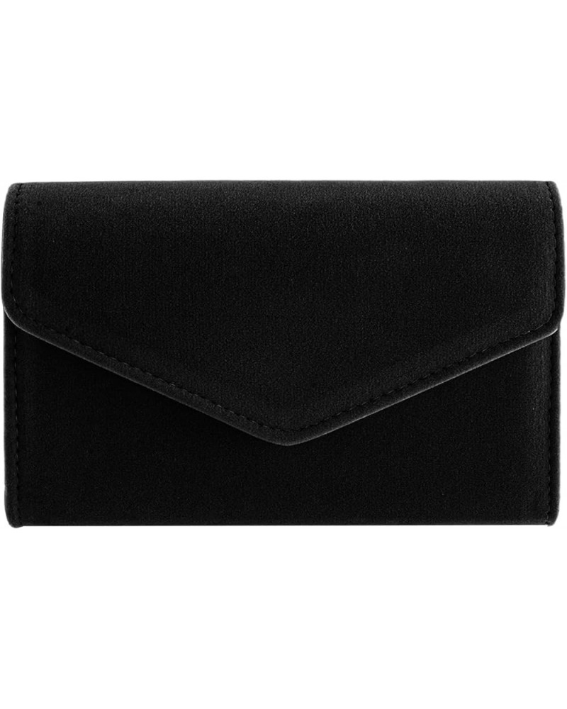 Women Evening Bag Clutch Faux Suede Envelope Party Handbag Bridal Prom Purse Black2 $9.89 Evening Bags