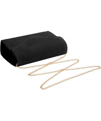 Women Evening Bag Clutch Faux Suede Envelope Party Handbag Bridal Prom Purse Black2 $9.89 Evening Bags