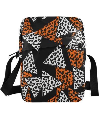 Crossbody Bags Women Men, Sling Bag Black Marble Leopard 068 $10.08 Crossbody Bags