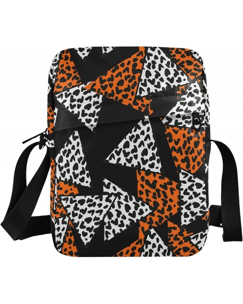 Crossbody Bags Women Men, Sling Bag Black Marble Leopard 068 $10.08 Crossbody Bags