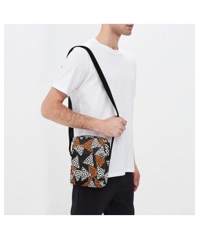 Crossbody Bags Women Men, Sling Bag Black Marble Leopard 068 $10.08 Crossbody Bags