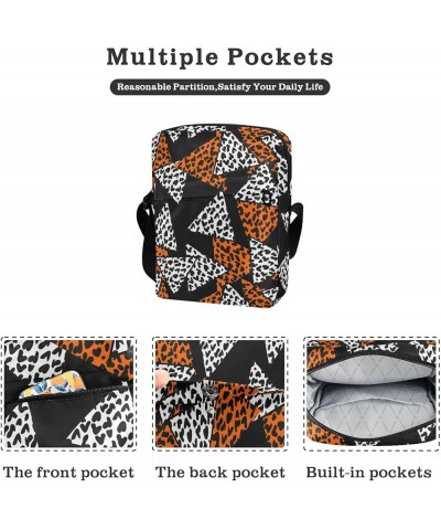 Crossbody Bags Women Men, Sling Bag Black Marble Leopard 068 $10.08 Crossbody Bags