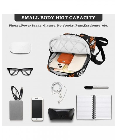 Crossbody Bags Women Men, Sling Bag Black Marble Leopard 068 $10.08 Crossbody Bags