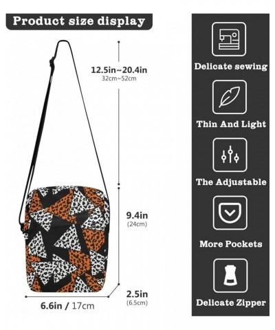 Crossbody Bags Women Men, Sling Bag Black Marble Leopard 068 $10.08 Crossbody Bags