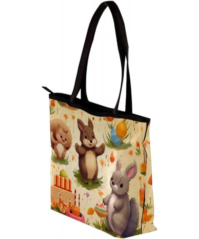 The Tote Bag For Women,Purses For Women,Handbags For Women,Animals Bunny Fox Birthday Handbags $11.79 Totes