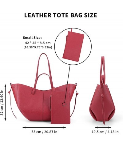 Faux Leather Tote Bag for Women Work Tote Handbag Trendy Shoulder Bag Hobo Purse Casual Top-handle Bag, Snap Closure Red-larg...