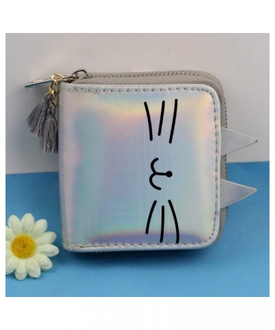 Cute Unicorn Mermaid Wallet Cute Rainbow Unicorn Design Short Wallets Mermaid Purse For Teen Girls Women(0116B) Silver Cat $8...