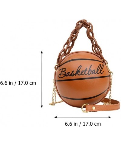 Crossbody Bag Round Basketball Shaped Handbag Novelty Purse Circle Shoulder Bag for Women Brown 2 $11.66 Shoulder Bags