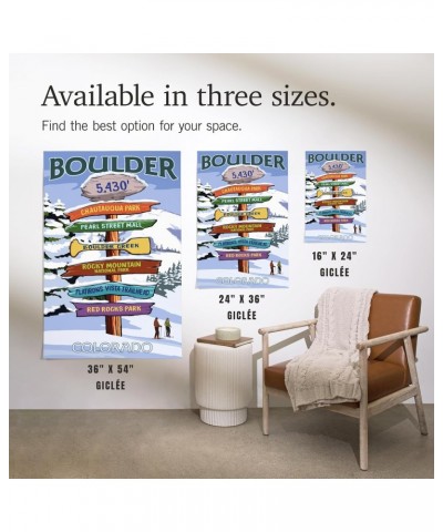 24x36 Inch Giclee Print, Boulder, Colorado, Winter Signpost Destinations $28.49 Totes