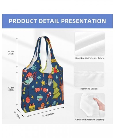 Merry Christmas Single Shoulder Commuter Canvas Tote Bags For Women And Men Merry Christmas31 $9.23 Totes