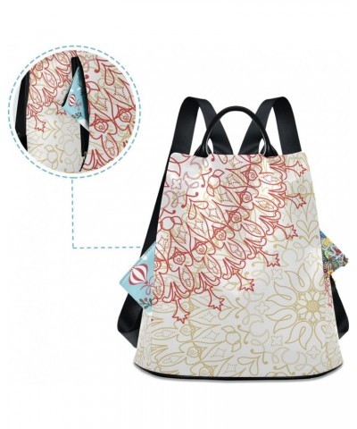 Backpack Purse for Women Fashion Travel Anti-theft Mandala Bohemian Flower Daypack Casual Shoulder Bag Medium Size $21.37 Bac...