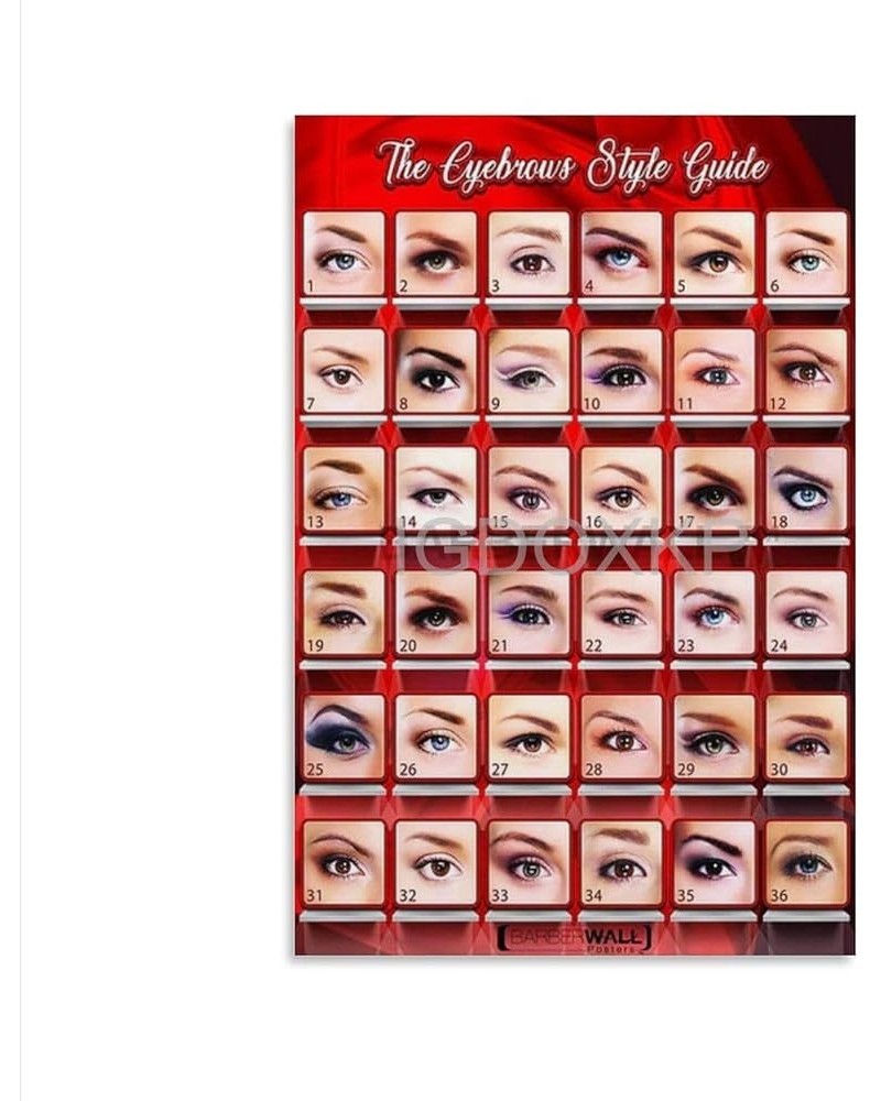 Eyebrow Beauty Poster Eyebrow Shape Guide Chart Poster Beauty Salon Art Aesthetic Poster (1) Canvas Poster Wall Art Decor Pri...