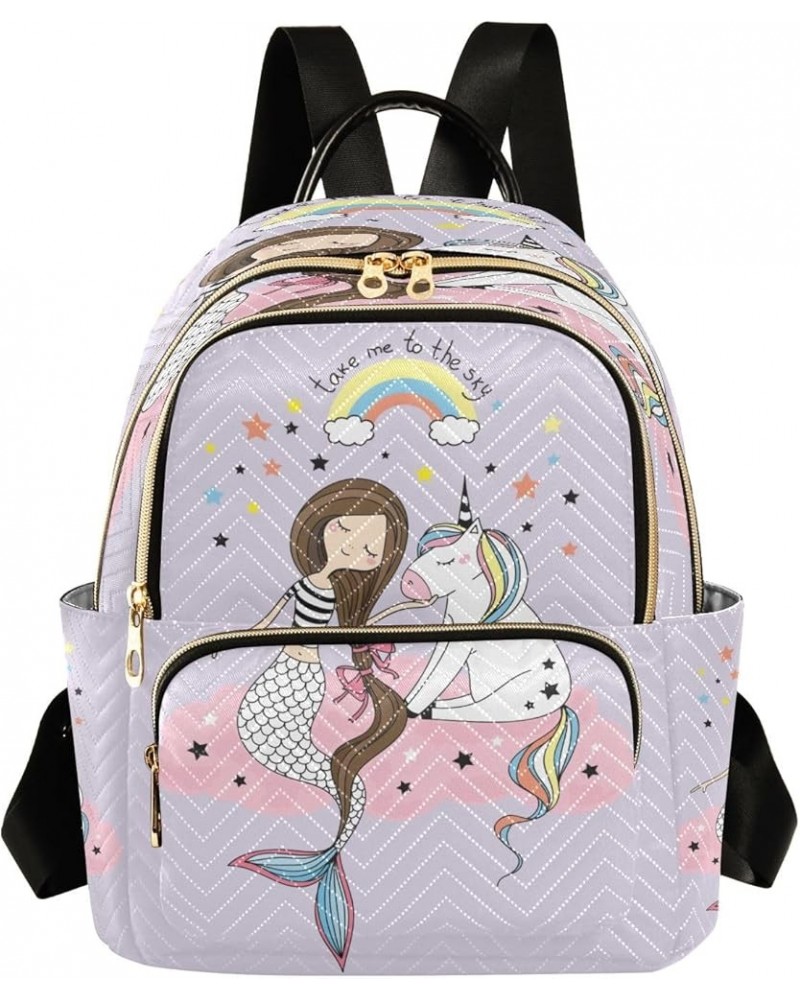 Unicorn Mermaid Magic Fashion Backpack Purse Ladies Fashion Rucksack Travel Shoulder Bag Casual Daily Backpack Medium $20.71 ...