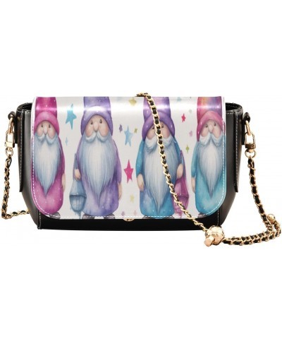 Fairy Gnomes Leather Crossbody Bag for Women Small Handbag with Chain Strap, Flip-Top Crossbody Purse $22.39 Crossbody Bags