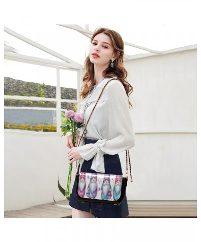 Fairy Gnomes Leather Crossbody Bag for Women Small Handbag with Chain Strap, Flip-Top Crossbody Purse $22.39 Crossbody Bags