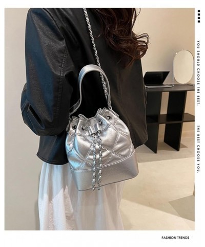 Women's Bucket Tote Handbag Drawstring Croosbody Shoulder Bag for Women Chain Shoulder Bag Black $26.44 Totes