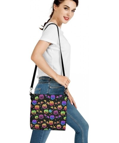 Women Cuties French Bulldog Leather Handbag Reusable Tote Bag Black and Purple Iridescent Bats With Colorful Star $24.96 Shou...