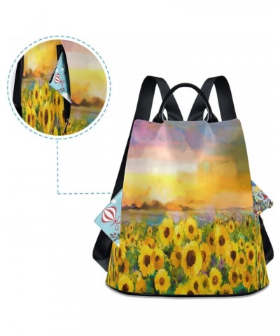 Women's Fashion Backpack Purses Handbags Painting Sunflower Shoulder Bag Travel bag $22.95 Backpacks