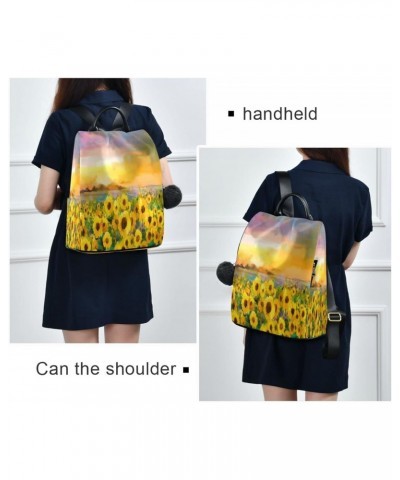 Women's Fashion Backpack Purses Handbags Painting Sunflower Shoulder Bag Travel bag $22.95 Backpacks