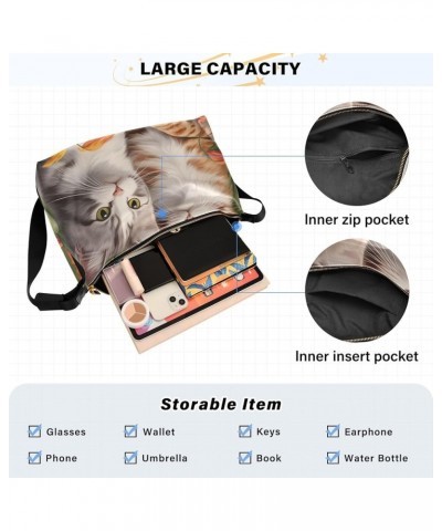 Kittens Witches Halloween PU Leather Shoulder Bag Leather Shoulder Bag Mens Cross Body Bag Cats and Flowers $21.45 Totes