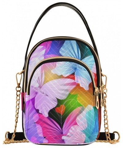 Cell Phone Purse Butterfly Abstract Rainbow Crossbody Handbag Durable Shoulder Bag Sturdy Travel Pouch Compact Chic Bag for W...