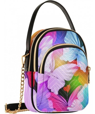 Cell Phone Purse Butterfly Abstract Rainbow Crossbody Handbag Durable Shoulder Bag Sturdy Travel Pouch Compact Chic Bag for W...