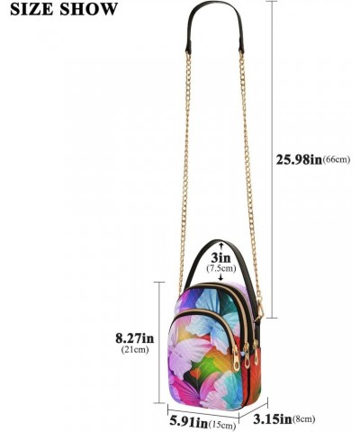 Cell Phone Purse Butterfly Abstract Rainbow Crossbody Handbag Durable Shoulder Bag Sturdy Travel Pouch Compact Chic Bag for W...