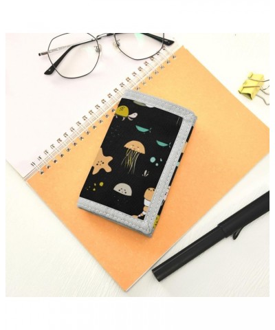 Funny Cartoon Little Dogs Slim Front Pocket Wallet RFID ID Card Holder Cute Small Wallet with Keychian for Women Kids one siz...