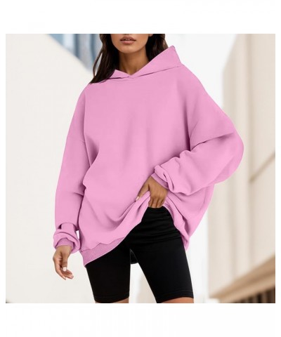 Tunic Hoodies Women Pullover Hoodies Artificial Short Velvet Oversized Hoodies Fleece Hooded Hoodies Juniors Pink $17.23 Clot...