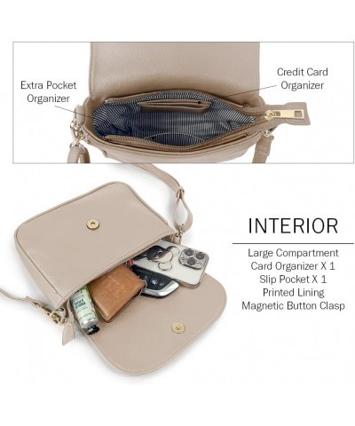 Small Crossbody Bags for Women Trendy Flap Saddle Purses with Tassel Vegan leather Shoulder bag Stone $14.25 Crossbody Bags