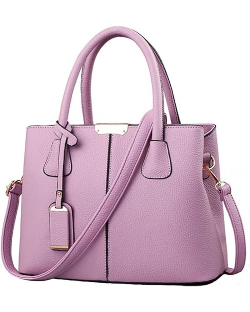 Womens Handbags and Purses Fashion Top Handle Satchel Tote PU Leather Shoulder Bags Purple $15.47 Totes