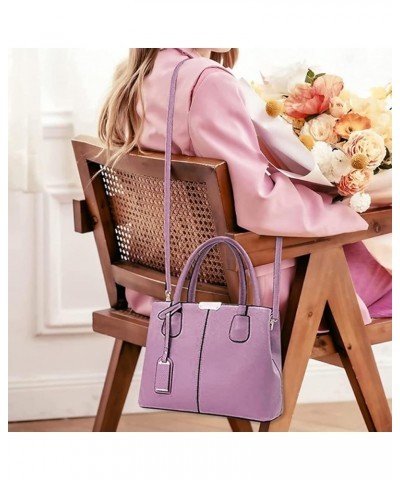 Womens Handbags and Purses Fashion Top Handle Satchel Tote PU Leather Shoulder Bags Purple $15.47 Totes