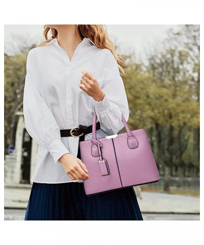 Womens Handbags and Purses Fashion Top Handle Satchel Tote PU Leather Shoulder Bags Purple $15.47 Totes