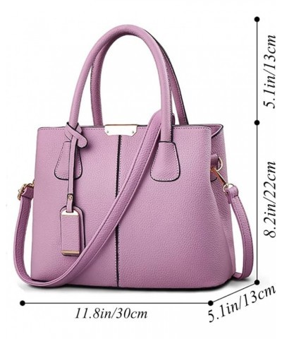 Womens Handbags and Purses Fashion Top Handle Satchel Tote PU Leather Shoulder Bags Purple $15.47 Totes