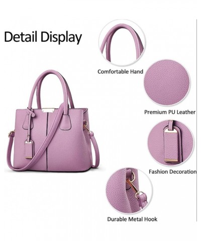 Womens Handbags and Purses Fashion Top Handle Satchel Tote PU Leather Shoulder Bags Purple $15.47 Totes