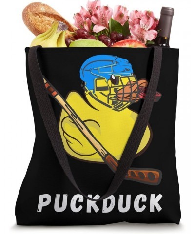 Ice Hockey Puck Duck Play Hockey Stick Winter Sport Game Tote Bag $9.56 Totes