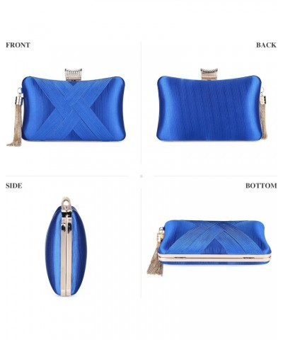 Women's Evening Clutch Bags Silk Satin Party Handbags Bridal Wedding Purses with Tassel Pendant $23.03 Evening Bags