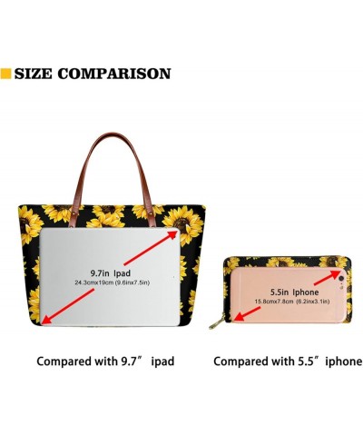 Women Satchel Handbags Shoulder Purses Totes Work Bags with Leather Wallet 2-Piece Set Love Print $37.32 Satchels