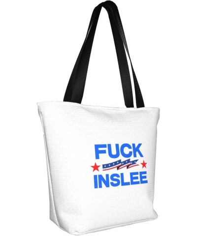 Fuck Inslee Women'S Casual One Shoulder Carry Shopping Bag Large Capacity Working Storage Handbag $15.42 Shoulder Bags