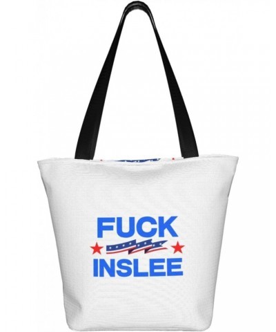 Fuck Inslee Women'S Casual One Shoulder Carry Shopping Bag Large Capacity Working Storage Handbag $15.42 Shoulder Bags