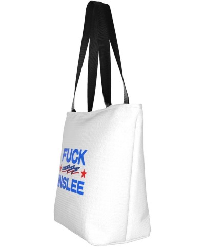 Fuck Inslee Women'S Casual One Shoulder Carry Shopping Bag Large Capacity Working Storage Handbag $15.42 Shoulder Bags