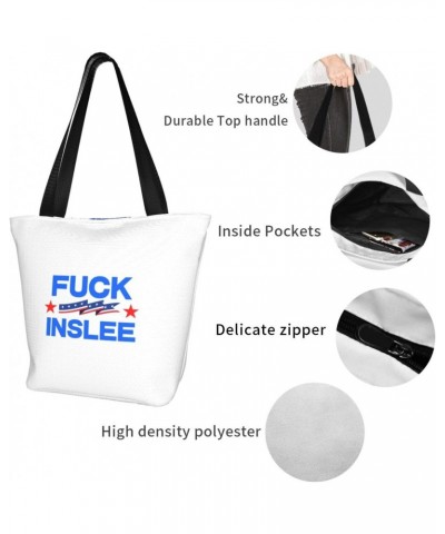 Fuck Inslee Women'S Casual One Shoulder Carry Shopping Bag Large Capacity Working Storage Handbag $15.42 Shoulder Bags