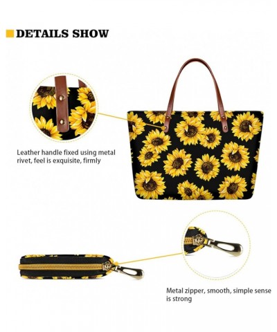 Women Satchel Handbags Shoulder Purses Totes Work Bags with Leather Wallet 2-Piece Set Love Print $37.32 Satchels