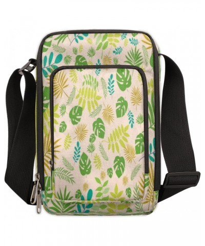 Jungle Plant Crossbody Bags Trendy Cross Body Phone Wallet Shoulder Bag Cute Leaves Sling Bags Small Travel Crossbody Bag wit...