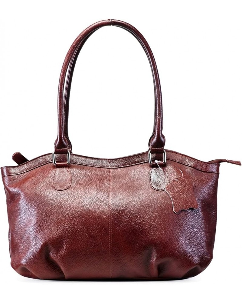 Women Handbags Genuine Leather Ladies Shoulder Bag Brown $34.56 Shoulder Bags