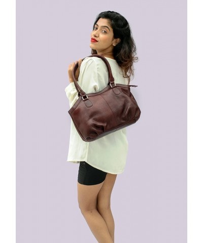 Women Handbags Genuine Leather Ladies Shoulder Bag Brown $34.56 Shoulder Bags