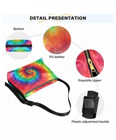 Hobo Shoulder Bag for Women Men PU Leather Crossbody Bag Slouchy Tote Handbags for Shopping Traveling Working Spiral Tie Dye ...