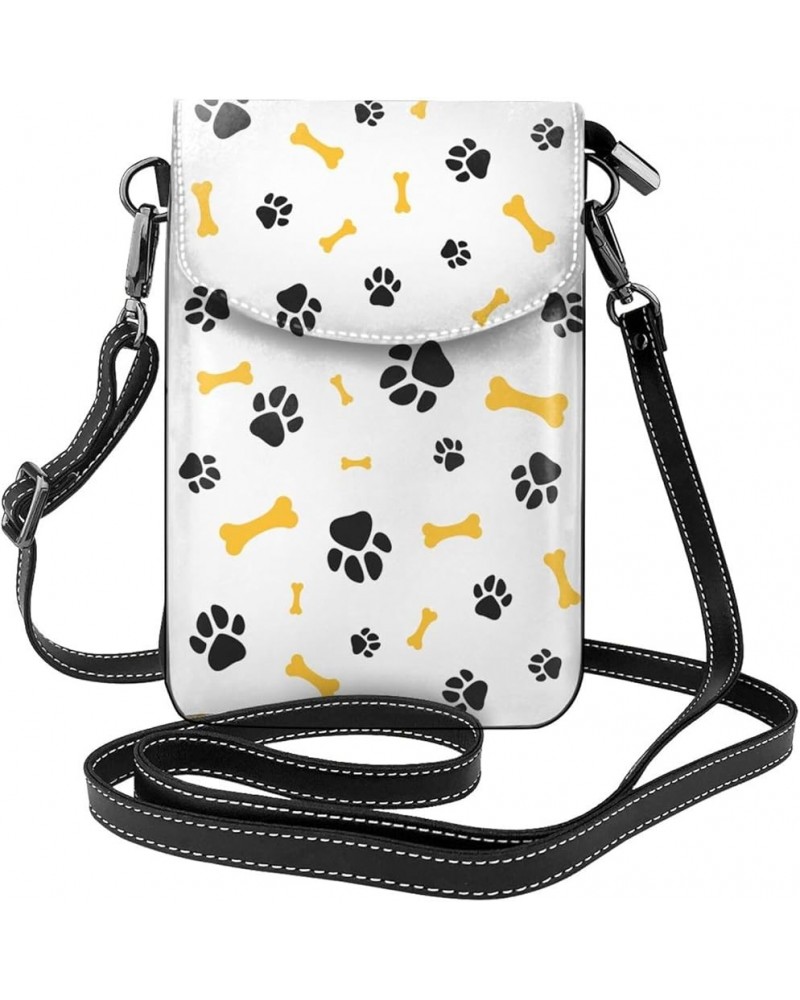 Small Crossbody Phone Bags for Women Leather Cell Phone Purse Lightweight Cell Phone Wallet Girls Dog Paw Bone $15.44 Crossbo...