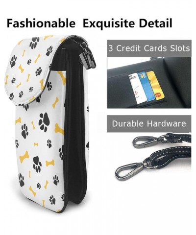 Small Crossbody Phone Bags for Women Leather Cell Phone Purse Lightweight Cell Phone Wallet Girls Dog Paw Bone $15.44 Crossbo...